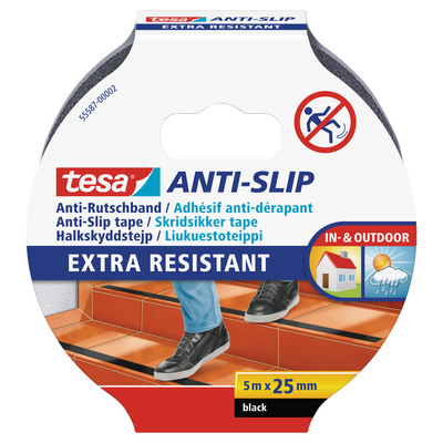 tesa Anti-Rutschband, schwarz, 5m x 25mm tesa Anti-Rutschband, schwarz, 5m x 25mm