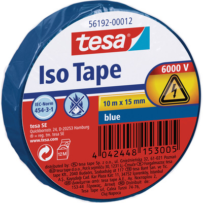 tesa Isolierklebeband, 10m x 15mm, blau (Produktbild 1)