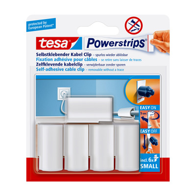 tesa Powerstrips Kabel-Clip, weiss, 5 Stück (Produktbild 1)