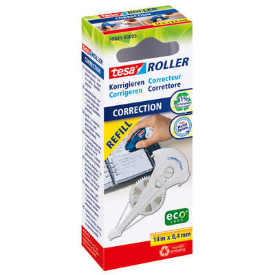 tesa® Roller Korrigieren ecoLogo® Nachfüllkassette, HFB, 14m x 8,4mm (Produktbild 1)