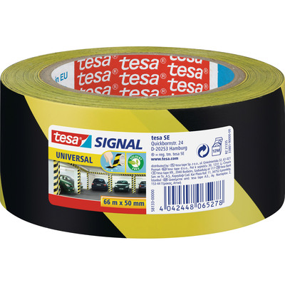 tesa Signalmarkierungsklebeband universal, 66m x 50mm, gelb/schwarz