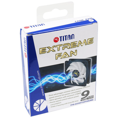 Titan TFD-9225H12ZP/KE(RB) extrem leiser Lüfter mit PWM 92x92x25mm