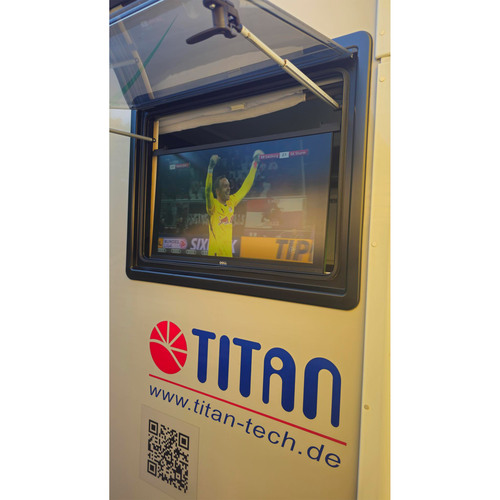 Titan TTC-TH65 Fenster-TV-Halter für Camper, Wohnmobil, Wohnwagen, 65cm