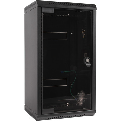 Triton RKA-10-AS3-BAX-X1 10/19 Wandschrank Hybrid, Glastür, T=260mm, schwarz (Produktbild 1)