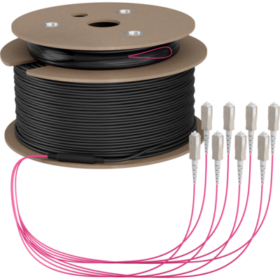 Trunkkabel U-DQ(ZN)BH OM4 8G (1x8) SC-SC -- 80m Dca LSZH Trunkkabel U-DQ(ZN)BH OM4 8G (1x8) SC-SC -- 80m Dca LSZH