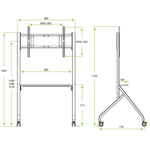 TV Wagen für LCD/LED/Plasma TV -- 55-86