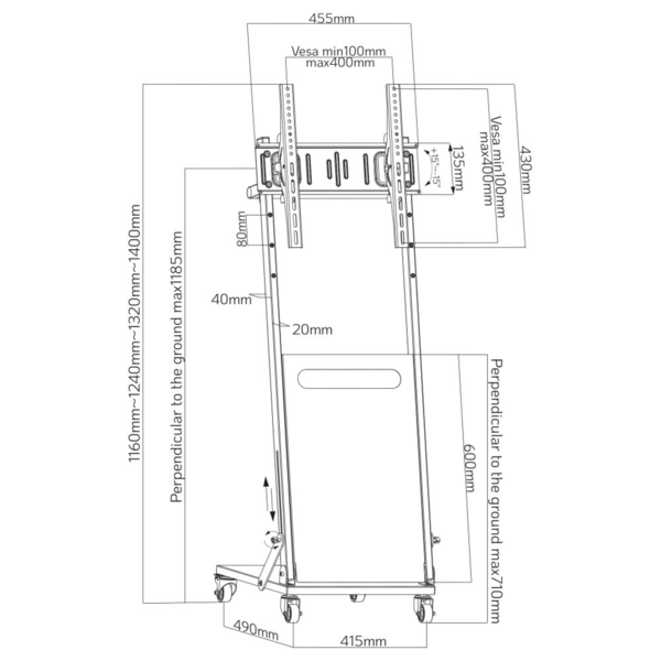 TV Wagen für LCD/LED TV -- 25-55