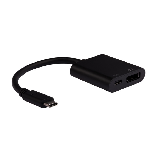 Typ-C Adapter auf DisplayPort mit Typ-C PD Port -- 4K60Hz, schwarz