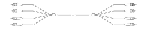 U-DQ(ZN)BH  4G 50/125µ    ST - ST  , 1 Meter Glasfaser Trunkkabel