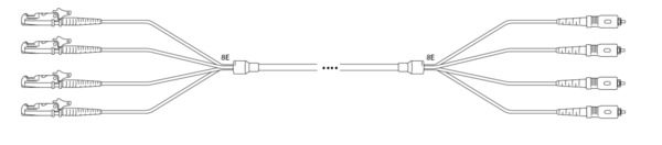 U-DQ(ZN) BH G657A 12E9/125µm E2000®/APC -SC, 12E 1,0m Glasfaser Trunkkabel