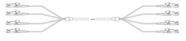U-DQ(ZN) BH G657A 12E9/125µm E2000®- E2000®, 1,0m Glasfaser Trunkkabel