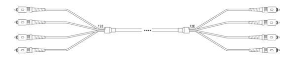 U-DQ(ZN) BH G657A 12E9/125µm SC - SC, 1 Meter LSZH schwarz CPR-B2CA Glasfaser Trunkkabel