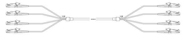 U-DQ(ZN) BH G657A 48E9/125µm, E2000®-APC/E2000®-APC 1,0m Glasfaser Trunkkabel