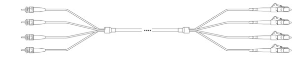 U-DQ(ZN) BH G657A 4E 9/125µm ST - LC, 1 Meter Glasfaser Trunkkabel