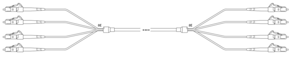 U-DQ(ZN) BH G657A 8E 9/125µm LC - LC, 1 Meter LSZH schwarz CPR-B2CA Glasfaser Trunkkabel
