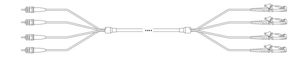 U-DQ(ZN) BH G657A 8E 9/125µm ST- E2000® , 1,0m Glasfaser Trunkkabel