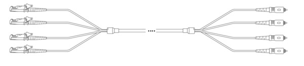 U-DQ(ZN) BH G657A 9/125µm, E2000®-APC/SC-APC 4E 1,0m Glasfaser Trunkkabel