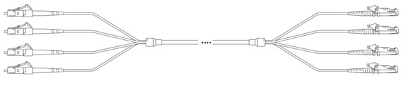 U-DQ(ZN) BH G657A 9/125µm LC/E2000® 24E, 1,0m Glasfaser Trunkkabel