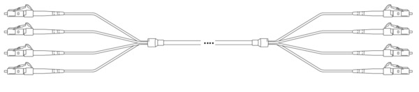 U-DQ(ZN) BH OM1 62.5/125µm LC/LC 12G, 1,0m Glasfaser Trunkkabel