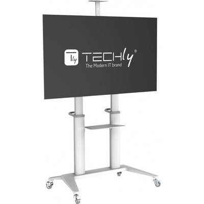 Ultra moderner TV-Wagen aus Aluminium -- weiß, für Fernseher von 70 Ultra moderner TV-Wagen aus Aluminium -- weiß, für Fernseher von 70