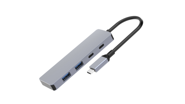 USB 3.2 Hub 4-Port,2xUSB-A,2xUSB-C,10Gbps, Alu, passiv, USB-C