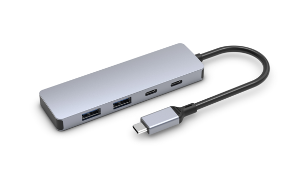 USB 3.2 Hub 4-Port,2xUSB-A,2xUSB-C,10Gbps, Alu, passiv, USB-C