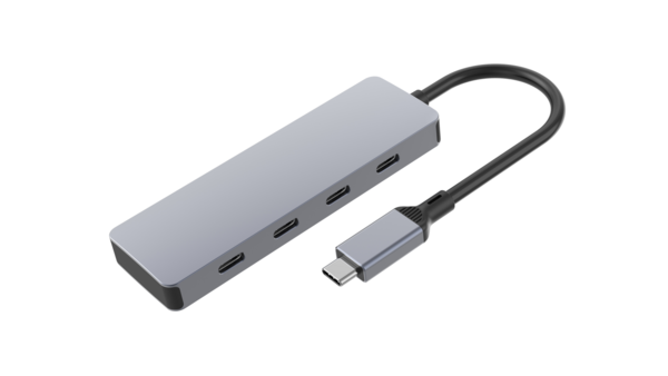 USB 3.2 Hub 4-Port, 4x USB-C, 10Gbps, Alu, passiv, USB-C Dockingstations und Hubs