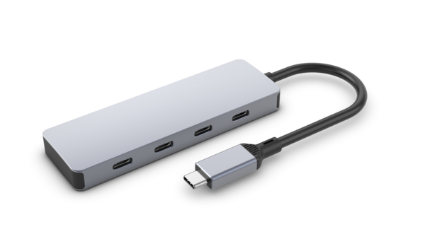 USB 3.2 Hub 4-Port, 4x USB-C, 10Gbps, Alu, passiv, USB-C