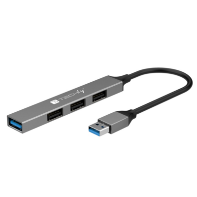 USB-A 3.2 Hub mit 4 schlanken USB-A-Ports --  aus Metall