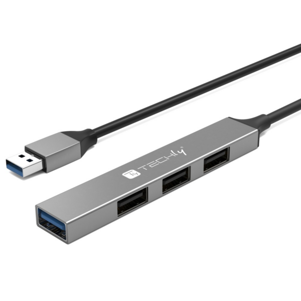 USB-A 3.2 Hub mit 4 schlanken USB-A-Ports --  aus Metall