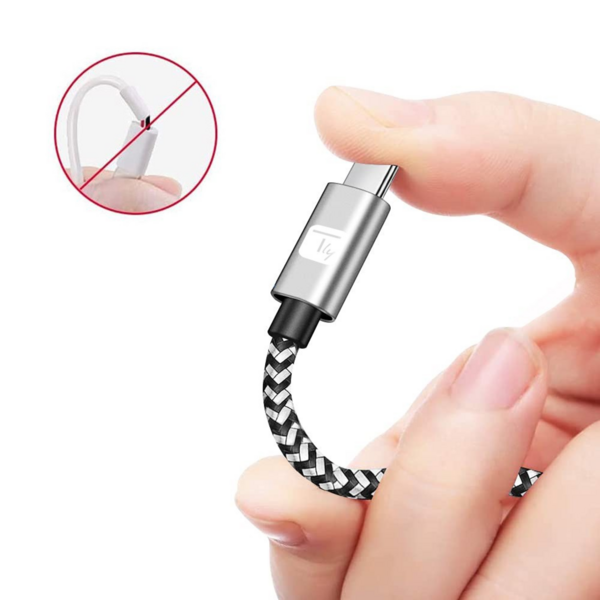 USB-C?-Stecker 2.0 / USB-C?-Stecker --  gewinkelt 3A 1m Aluminiumkabel