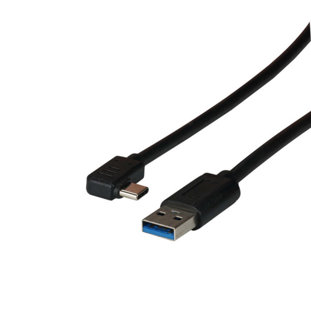 USB USB 3.2 Gen1 5Gbit 3A Kabel, Typ-A, ,Stecker - Typ-C Stecker 90°, 0,5 m - 1 VPE = 500 Stï¿½ck USB
