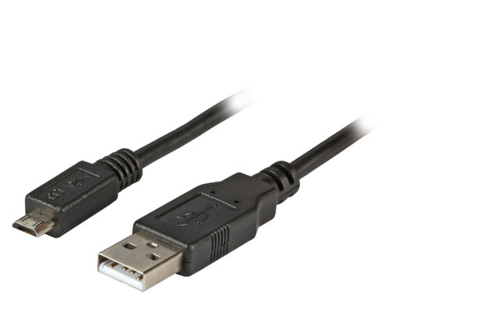 USB USB2.0 Anschlusskabel A-Micro-B 5pol., St.-St., 1,8m, schwarz, Premium - 1 VPE = 200 Stï¿½ck USB