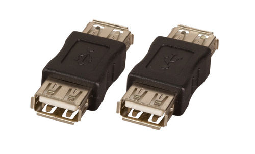 USB2.0-Adapter, Buchse A - Buchse A, schwarz USB2.0-Adapter, Buchse A - Buchse A, schwarz