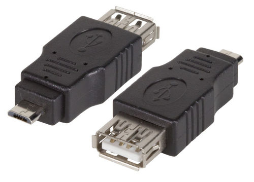 USB2.0-Adapter, Buchse A - Micro B Stecker, schwarz