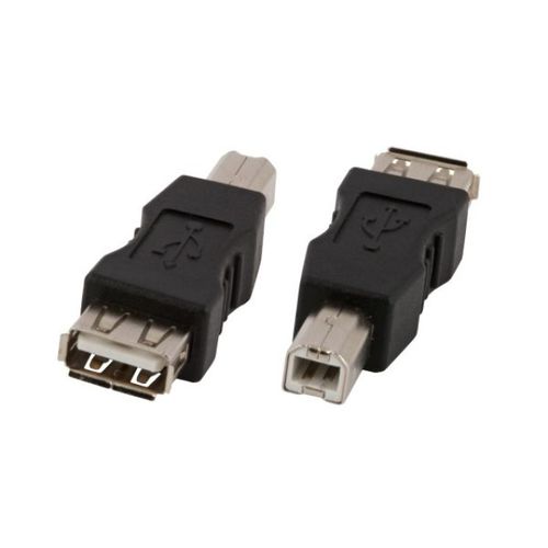 USB2.0-Adapter, Buchse A - Stecker B, schwarz USB2.0-Adapter, Buchse A - Stecker B, schwarz