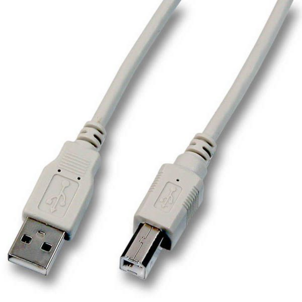 USB2.0 Anschlusskabel A-B, St.-St. -- 1,0m, grau, Classic