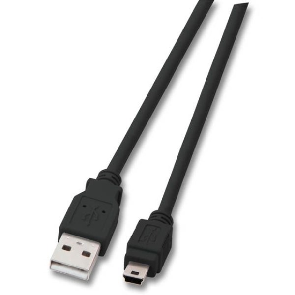 USB2.0 Anschlusskabel A-Mini B (5polig) --  St.-St., 5,0m, grau, Classic