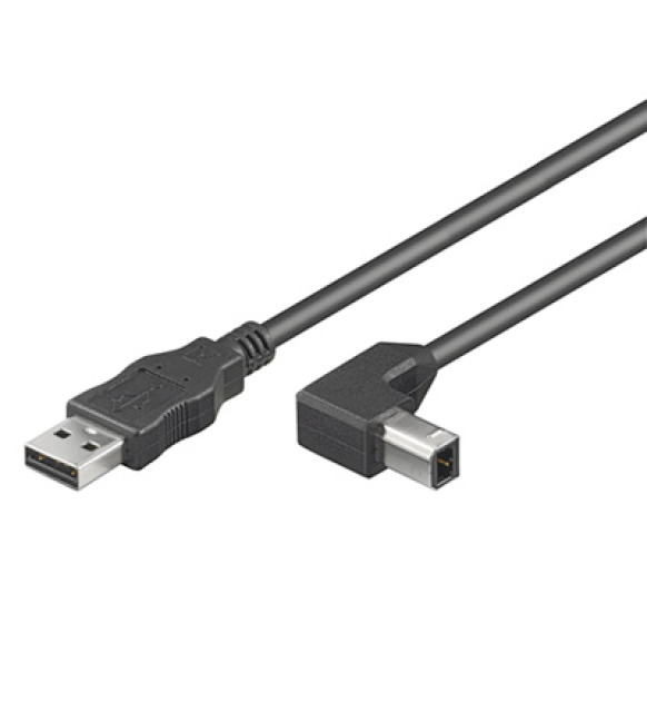 USB2.0 Anschlusskabel Stecker Typ A -, Stecker Typ B 90° gewinkelt, 0,5 m USB2.0 Anschlusskabel Stecker Typ A -, Stecker Typ B 90° gewinkelt, 0,5 m
