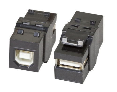 USB2.0 Snap-In Adapter schwarz A Buchse /B Buchse