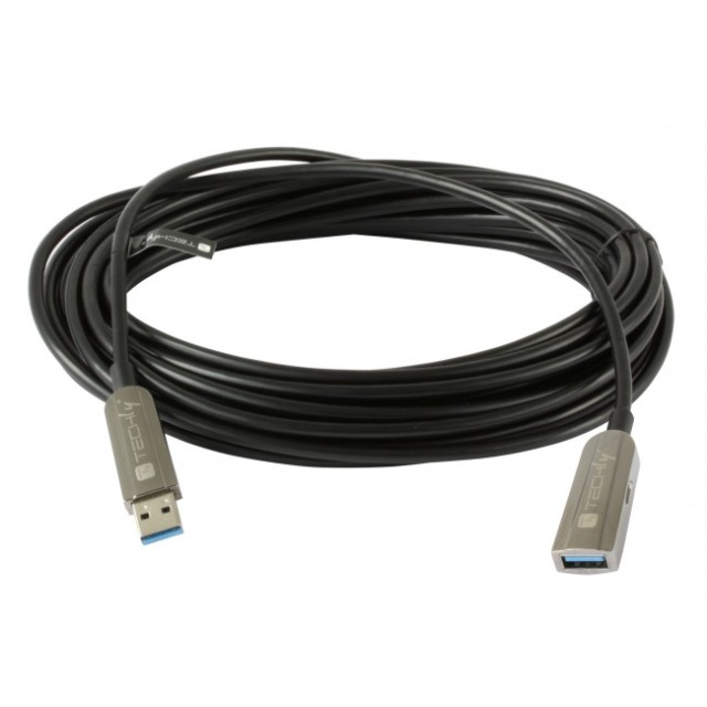 USB3.0 AOC Kabel, A-A, St-Bu., Schwarz 20 m