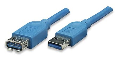 USB3.0 Verlängerungskabel Stecker Typ A - Buchse Typ A, Blau 0,5 m