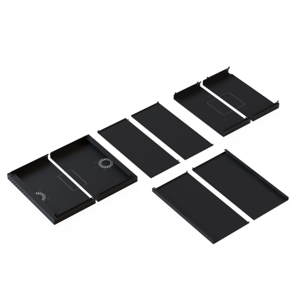 Verkleidung für X-Rack Wandgehäuse -- ohne Tür 15HE schwarz RAL9005 2/3