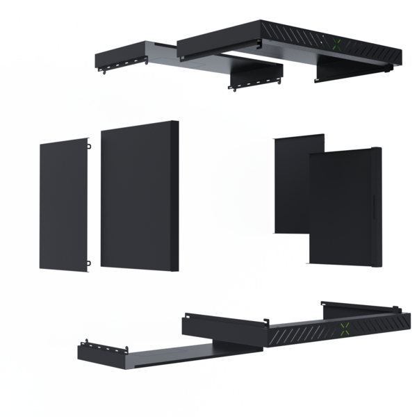 Verkleidung für X-Rack Wandgehäuse -- ohne Tür 9HE schwarz RAL9005 2/3