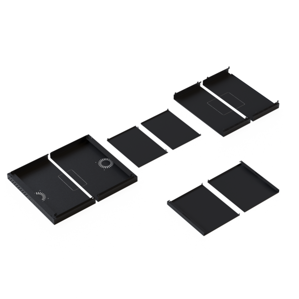 Verkleidung für X-Rack Wandgehäuse -- ohne Tür 9HE schwarz RAL9005 2/3