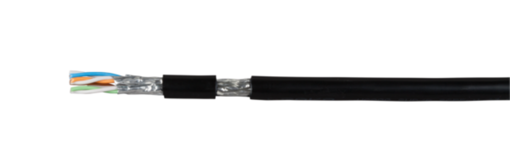 Verlegekabel  ICS IE UC900 SS23 Cat.7 (L)H + Bewehrung, + PE, UV-beständig, schwarz - 1 VPE = 1000 Stück Verlegekabel