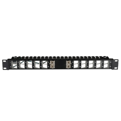 Verteilerfeld 19 Zoll 1HE Schrägauslass,24-Port grau RAL7035 Verteilerfeld 19 Zoll 1HE Schrägauslass,24-Port grau RAL7035