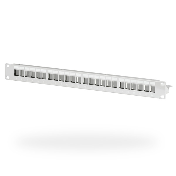 Verteilerfeld Patchpanel 19 Zoll 1HE, 24-Port -- grau, ohne Keystone
