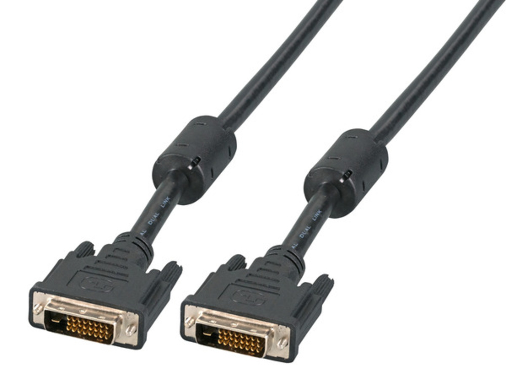 VGA / DVI DVI Monitorkabel Dual Link, DVI-Digital, 24+1, AWG28, 3m - 1 VPE = 40 Stück VGA / DVI