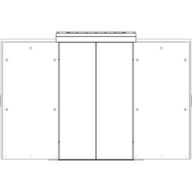 Wand für Gangende 42HE, Gangbreite 1200 mm, RAL9005 Wand für Gangende 42HE, Gangbreite 1200 mm, RAL9005